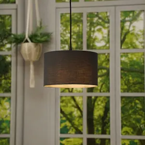 ValueLights Reni Black Fabric Small Ceiling Pendant Lamp Shade