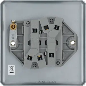 BG Metal Clad 20A Industrial Double Switch, 2 Way, Scratch Resistant