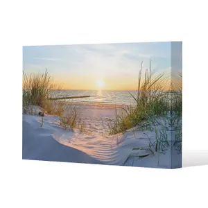 Sunset at the Baltic Sea Beach (Canvas Print) / 114 x 77 x 4cm