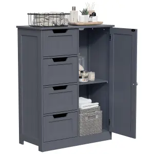 Hayle Matt Grey Freestanding Single Bathroom Drawer cabinet (H) 810mm (W) 600mm