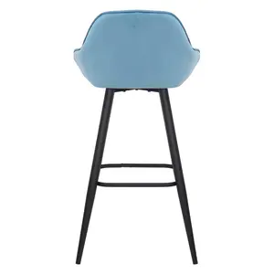 Hennen 76cm Bar Stool Black / Light Blue