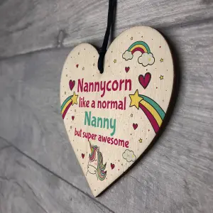 Gift For Nanny Birthday Christmas Wooden Hanging Heart Unicorn Sign Gift For Her Thank You