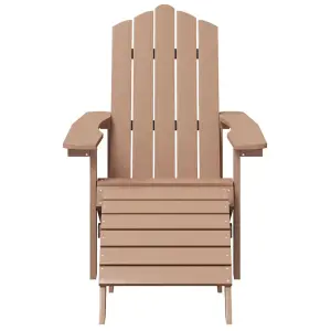 Berkfield Garden Adirondack Chair with Footstool HDPE Brown