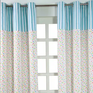 Homescapes Cotton Multi Stars Ready Made Eyelet Curtain Pair, 137 x 228 cm Drop