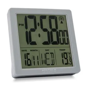 Digitally Radio Clock Alarm Tabletop Clock Grey