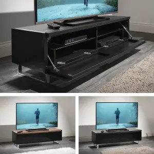 AVF Panorama 1.2m TV Stand with Reversible Top - Walnut & Black