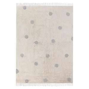 Cotton Kids Rug 140 x 200 cm Beige and Grey DARDERE