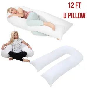 12ft U Shape Pillow Full Body Support Multi Purpose Use Maternity Pregnency Orthopeadic Big U Pillow