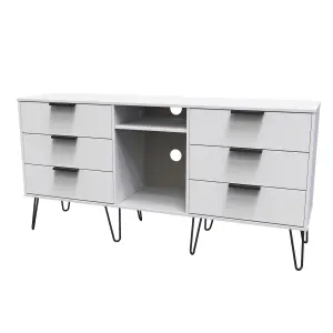 Fuji 6 Drawer Sideboard in White Matt (Ready Assembled)