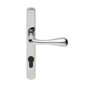 Manital Satin Chrome Astro Lever on Euro Lock Narrowplate 92mm c/c (AQ1NP92SC)