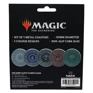 Magic the Gathering Set of 5 Printed Metal Coasters