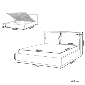 Velvet EU King Size Ottoman Bed Off-White BAJONNA