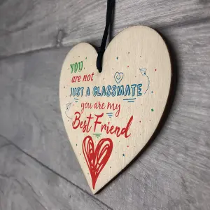 Red Ocean Handmade Wood Heart Plaque Gift For Classmate Teacher School Friendship Thank You Gift End Of Term Present