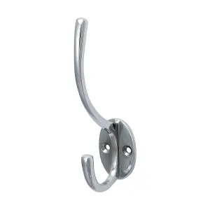 Timco - Hat & Coat Hook - Polished Chrome (Size 125 x 32mm - 1 Each)