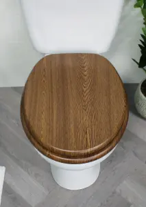 Showerdrape Oxford Walnut Wooden Toilet Seat