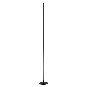 Modern Sleek Stick Style LED Standard Floor Lamp in Matt Black with Foot Dimmer