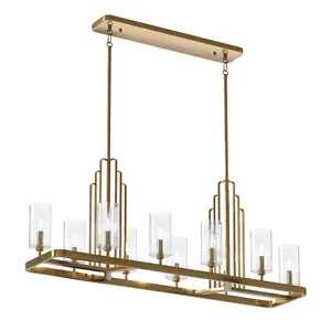 Luminosa Kichler Kimrose Bar Pendant Ceiling Light Brushed Natural Brass