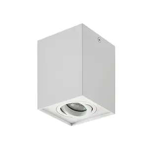 CGC SASHA White Square Surface Mount Tilt Ceiling Spotlight