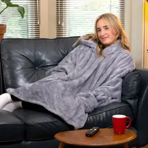 Snug Rug Hoodie Lilac Grey Wearable Blanket Oversized Hooded Blankets for Adults