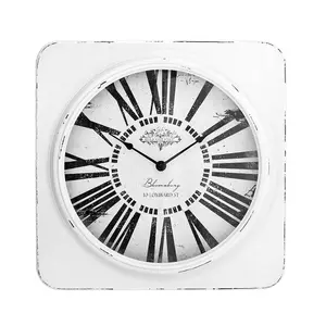 Interiors by Premier White Antique Finish Wall Clock