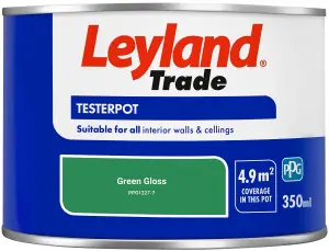 Leyland Trade Vinyl Matt Walls & Ceilings Emulsion Paint Green Gloss (PPG1227-7) 350ml Tester