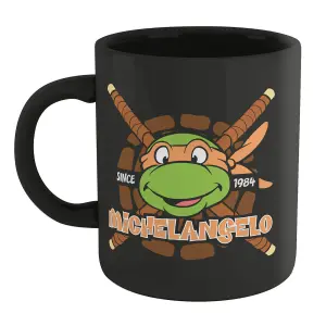 Official Teenage Mutant Ninja Turtles Michaelangelo Mug - Black 100% Ceramic, Dishwasher Safe