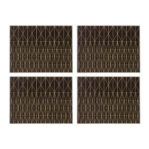 Interiors by Premier Geome Prism Black and Gold Placemats