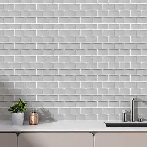 10Pcs Peel and Stick Waterproof Decorative Backsplash Self-Adhesive Wall Tiles for Kitchen and Bathroom (1.2mm T)