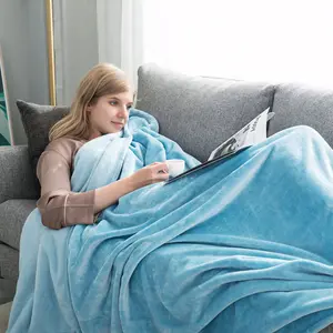 Adamczyk Throw Blanket Light Blue / W150 x L200cm