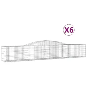 Berkfield Arched Gabion Baskets 6 pcs 400x50x60/80 cm Galvanised Iron