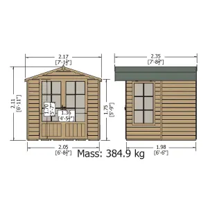 Shire 7x7 Buckingham Shiplap Summerhouse Pressure Treated