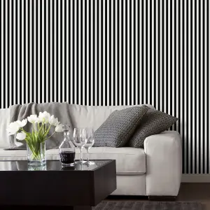 Galerie Simply Stripes 3 Black Regency Stripe Smooth Wallpaper