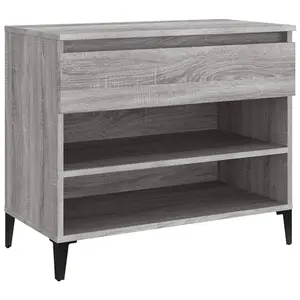 Berkfield Shoe Cabinet Grey Sonoma 70x36x60 cm Engineered Wood