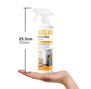 KEL - Stove Glass Cleaner Spray, Dissolves Soot, Grease & Tar, Maintains Oven Doors, Glass Fireplaces & Hearths, - 500ml