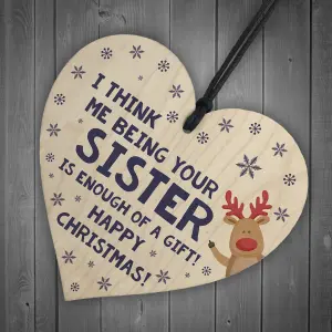 FUNNY Christmas Gift For Brother Wood Heart Rude Gift For Brother From Sister