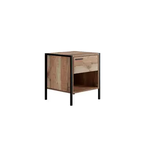 Leola 1 Drawer Bedside Table Brown