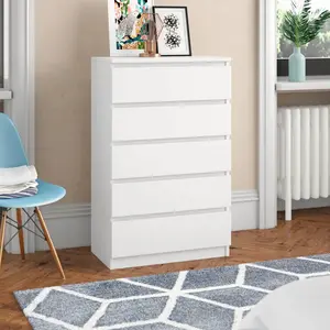 Tonya 5 Drawer 70cm Chest of Drawers White