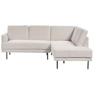 Left-Hand Corner Sofa BREDA Light Beige Fabric Left Hand