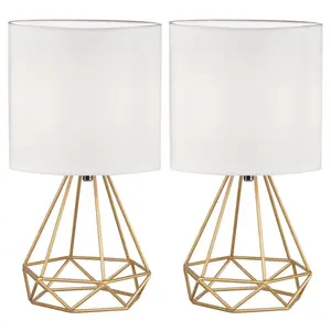 Centerview 31.6Cm Table Lamp Set (Set of 2) Gold / White