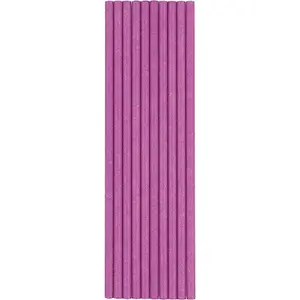 Unique Party Paper Glitz Disposable Straws (Pack of 10) Pink (One Size)