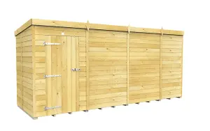 15 x 5 Feet Pent Shed - Single Door Without Windows - Wood - L147 x W454 x H201 cm