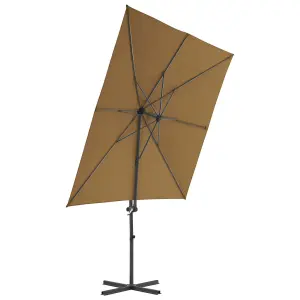 Berkfield Outdoor Umbrella with Portable Base Taupe