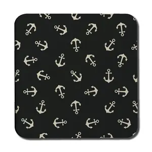 Square 6 Piece Coaster Set (Set of 6) Black/White