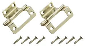 Brass-plated Metal Butt Door hinge N162 (L)50mm (W)50mm, Pack of 2