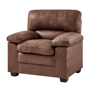 Oxford Bonded Faux Leather Arm Chair - Walnut Brown