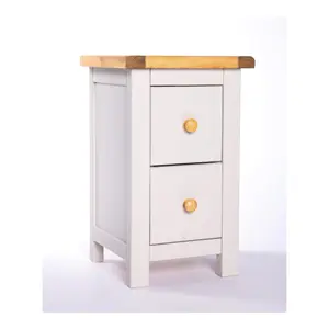 Argenta 2 Drawer Petite Bedside Table Wood Knob