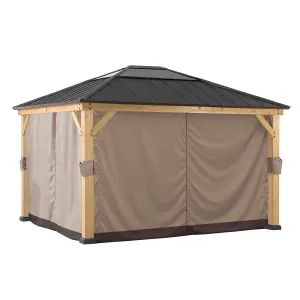 Sunjoy Curtain SOMA for Cedar wood Gazebo - 393cm x 452cm, Khaki