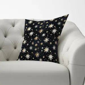 Silver Gold Snowflake Pattern Cushions 33cm x 48cm