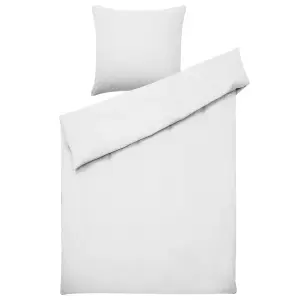 Duvet Cover Set AVONDALE 135 x 200 cm Cotton Sateen White