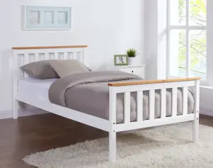 Woodford Wooden Bed Frame Dark Grey & Oak, Single